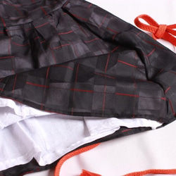 k-6 夏用道行コートで作ったワンピース チェック柄 レトロな子供服 3枚目の画像