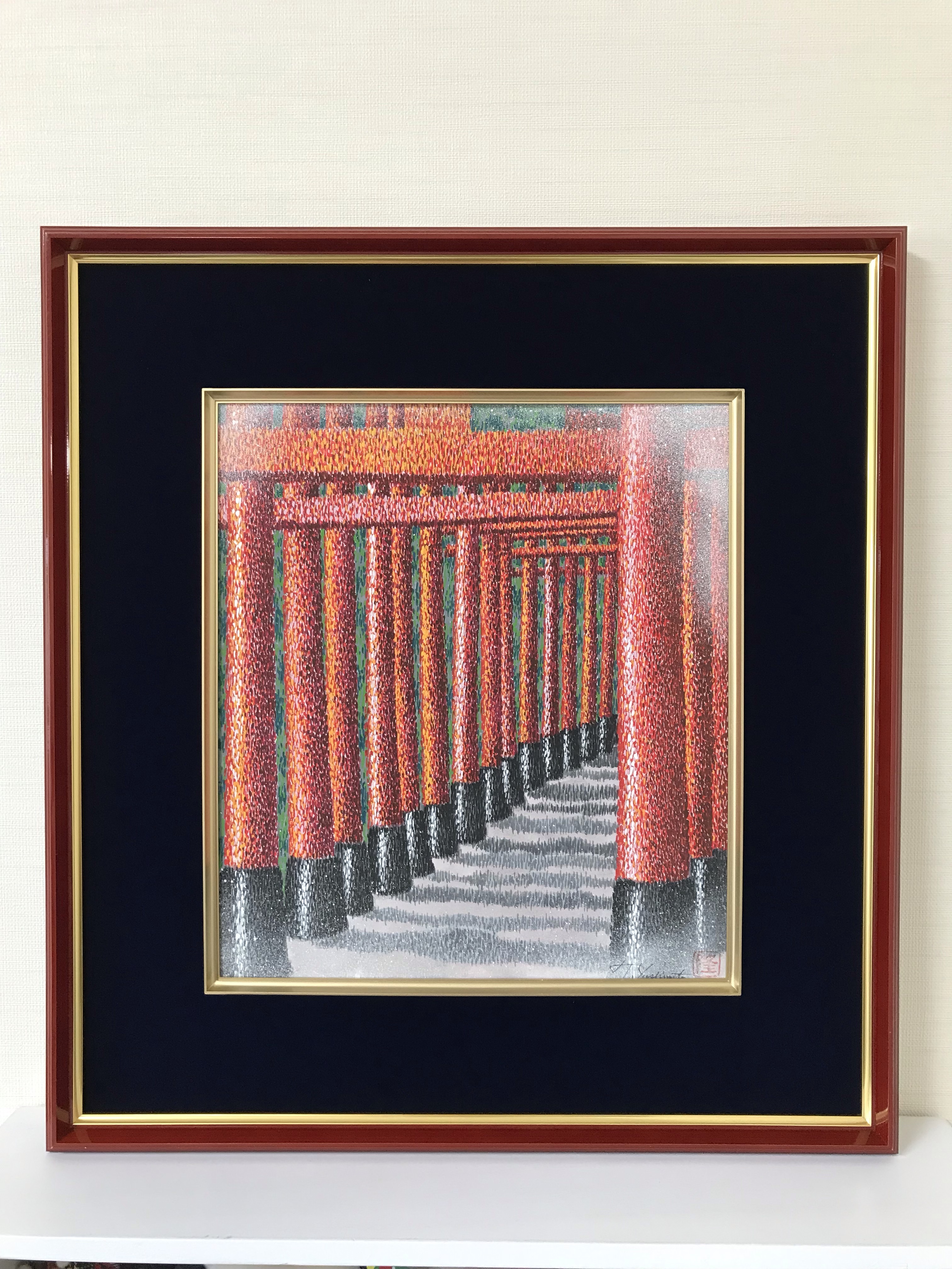 池田 遥邨、稲掛け、大判、額装用・画版、日本製・新品額 額装付、状態良好 1115164558_5dce57b68b352.jpg