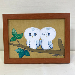 真昼のふくろう 初版 帯付き 楽天市場】油彩画 SM号 佐野千恵子「満月のふくろう」 油絵 額