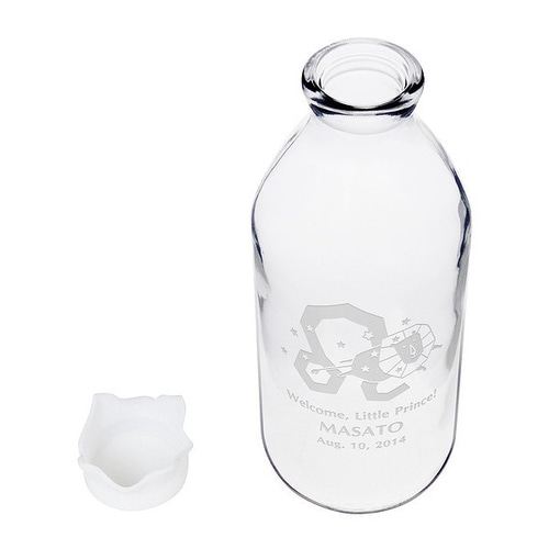 名入れ】懐かしい牛乳びん型のかわいい保存容器 ガラス製