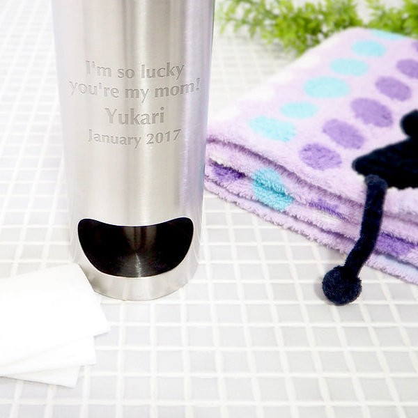 【名入れ】母の日のプレゼントで、1年分の "ありがとう" お化粧上手なあの方へ ステンレス コットンボックス