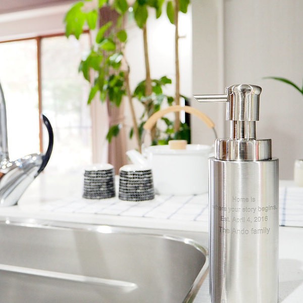 【名入れ】洗面を高級ホテルのような洗練された空間にしてくれる ステンレス 泡フォームボトル