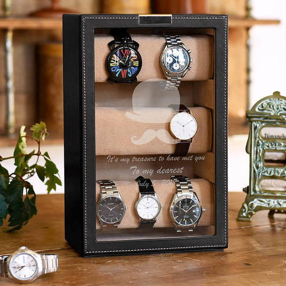 名入れ】時計好きの彼に贈る ウォッチタワー ブラック フリーボックス