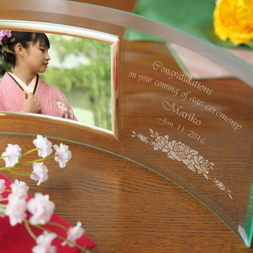 名入れ】結婚記念日のプレゼントに ガラス製 フォトフレーム カーブS