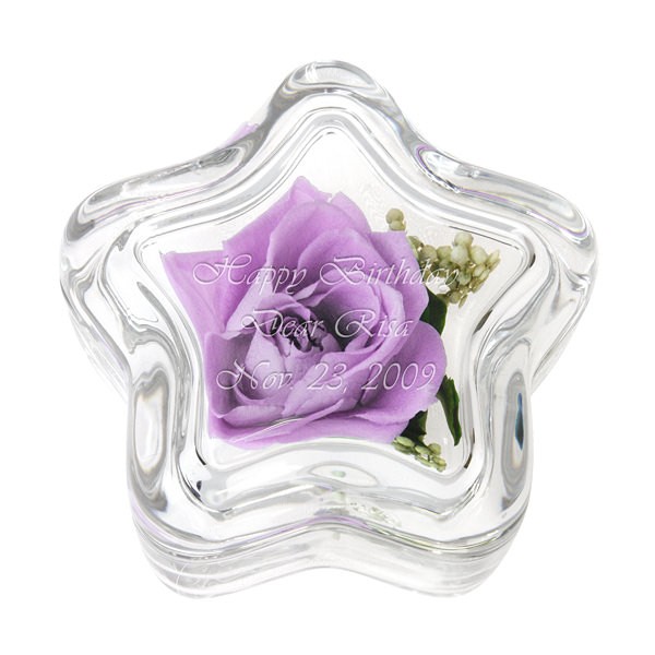 【名入れ】大切な人へ贈る "いつまでもきれいに咲き続ける特別な花" プリザーブドフラワー スターバイオレットローズ 4,640円