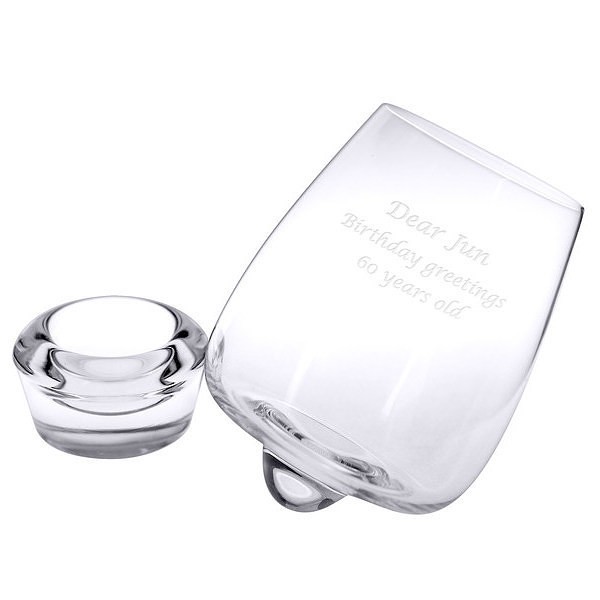 【名入れ】倒れそうで倒れない底の凸凹でくるくる回るワイングラス