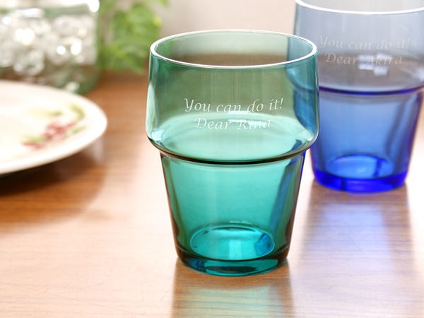 【名入れ】美しい色が目を惹くハンドメイドの手吹きグラス ダッシュ10オンス タンブラー シー