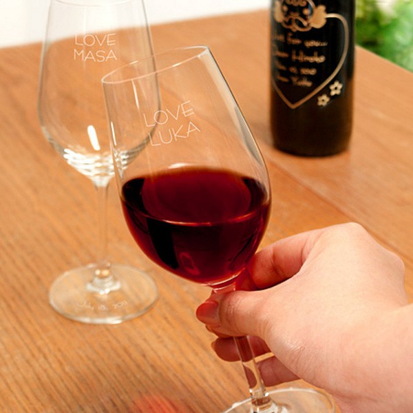 【名入れ】ディアマン ワインペア クリスタルガラス