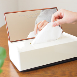 名入れ】ティッシュを使って鏡でチェック ミラーティッシュケース