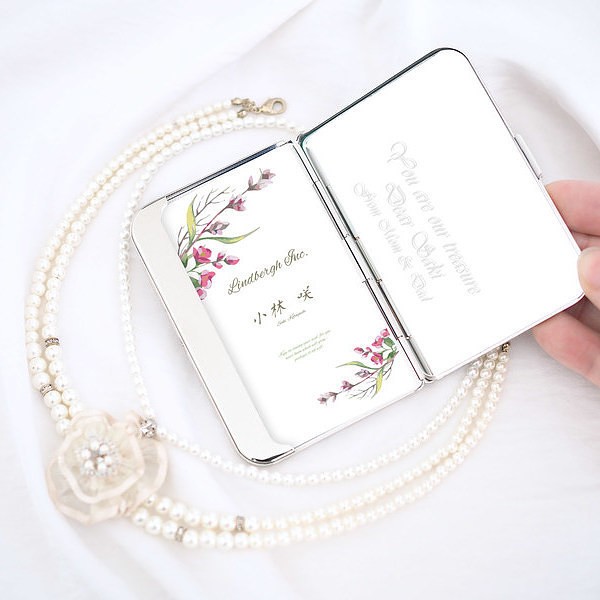 【名入れ】耐久性の高い真鍮製の名刺入れ カードケース ミラーシルバー