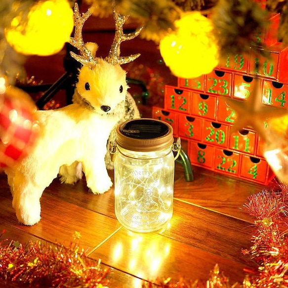 名入れ】ガラス製 ボトル アンティーク調 LED ソーラーガーデン