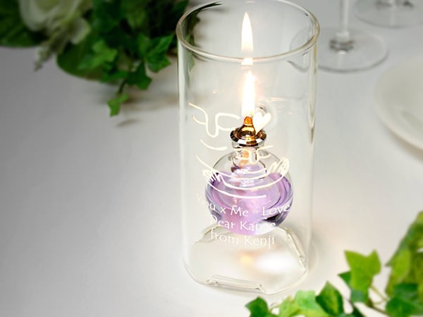 【名入れ】クリスマスのロマンチックな夜は　オイルランプ バイオレットスフィア