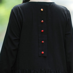 長袖　気質　トレロ　綿麻 ファッション 着瘦せ ワンピース レディース　秋冬兼用 　バック付き 7枚目の画像