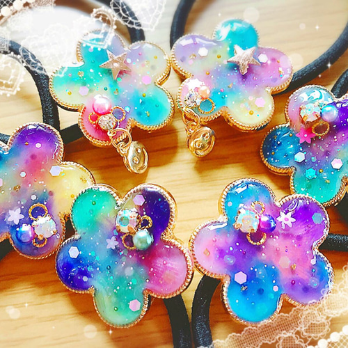 Aー529】レジン ヘアゴム