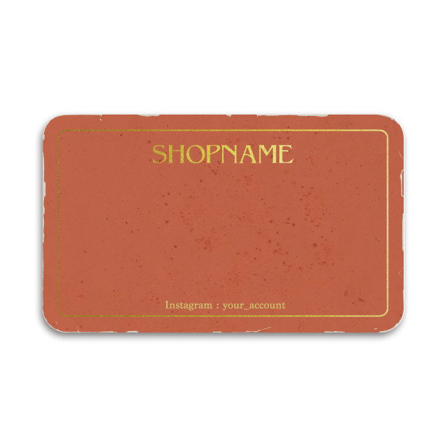 ヴィンテージ 風 キラッと反射 メタリック ゴールド 名入れ アクセサリー 台紙 カラー02 横型 100枚or200枚