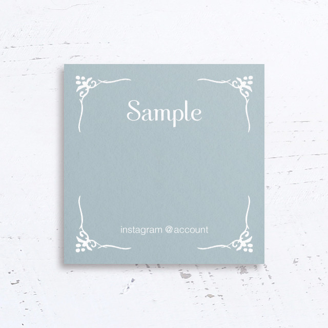 正方形アクセサリー台紙アラベールスノーホワイト（カラー）ミルクブルー(A8) 100枚