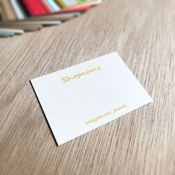 メタリック ゴールド で 名入れ する ミニ アクセサリー 台紙 45×64(mm  