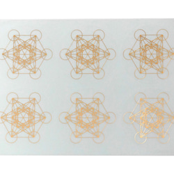 メタトロンキューブ ステッカー (金色) 60mm （1シート6枚）神聖幾何学 1枚目の画像