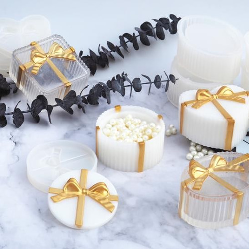 シリコン型 モールド 蓋つき小物入れ ギフトボックス（楕円形