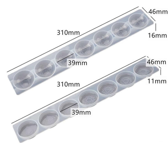 シリコン型 モールド チャクラ 半球、平丸 セット BLHW166431C【シリコンモールド オルゴナイト】 1枚目の画像