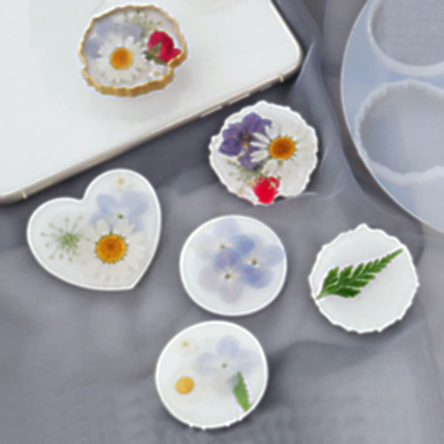 ブルーハートプレート♡固まるハーバリウム 7-129 固まるハーバリウム