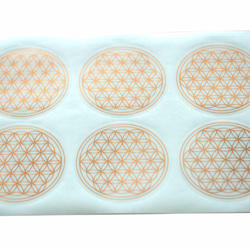 フラワーオブライフ ステッカー (金色) 56mm （1シート6枚）神聖幾何学 1枚目の画像