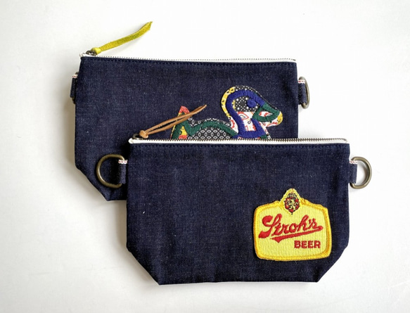 70&#39;sVintage patch x Okayama denim 2WAY smartphone shoulder 1 第9張的照片