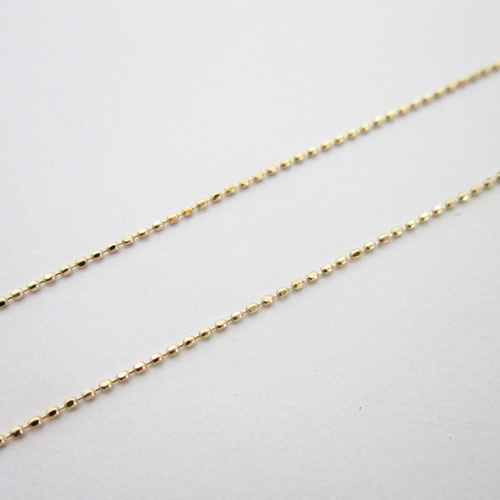 K18金ボールネックレス40cm K18イエローゴールド ボールチェーンネックレス】40cm 個性的で