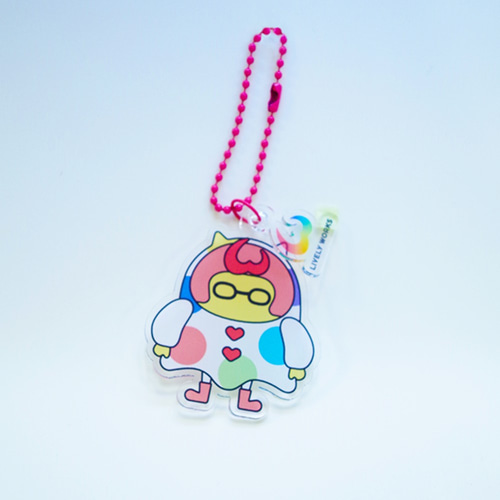 【あす楽対応】 なんかかわいいやつら アクリルキーホルダー -ピンク キーホルダー・アクリルキーホルダー