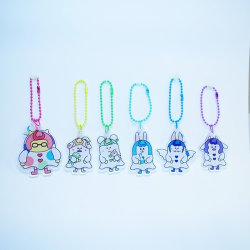 なんかかわいいやつら アクリルキーホルダー -ブルー- 「キャラクター