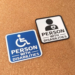 アクリルミラー★PERSON WITH DISABILITIES (障害者)　ドライブサイン  車椅子　正方形 1枚目の画像