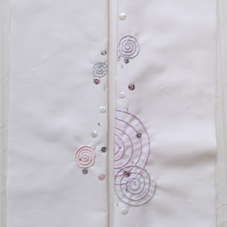 刺繍半衿　心の奥の波紋（淡恋エクリュ） 3枚目の画像