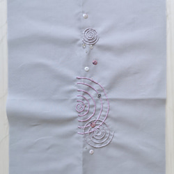 刺繍半衿　心の奥の波紋（淡恋グレー） 6枚目の画像