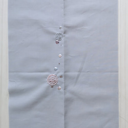 刺繍半衿　心の奥の波紋（淡恋グレー） 7枚目の画像