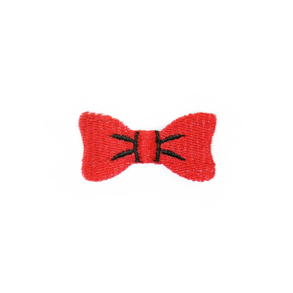 赤い蝶ネクタイ刺繍半袖フルホワイトTシャツSomethink 1枚目の画像