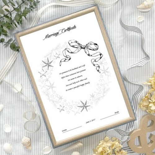 【激安大特価！】 ウェディングリース☆結婚証明書 ウェルカムボード 星リボン1 ウェルカムボード