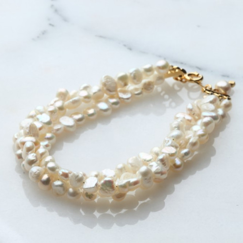 淡水パール3連ブレスレット ブレスレット i.o (イオ) 通販 2013219