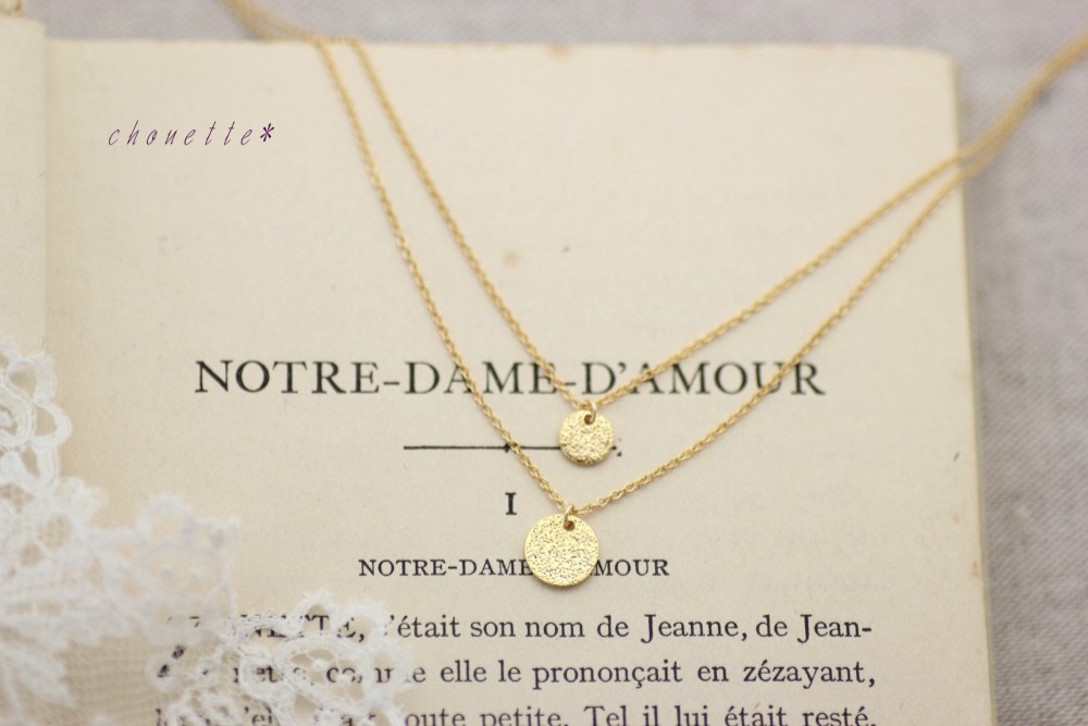 *スターダストプレートの2連ネックレス*k14gf