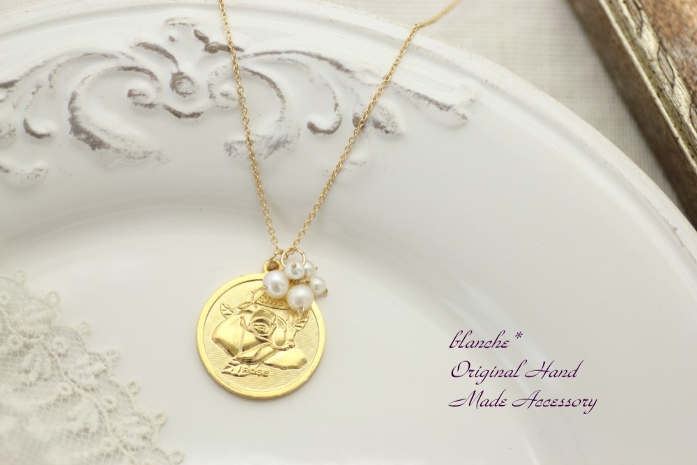 バースデーフラワーネックレス（6月×パール）＊14kgf