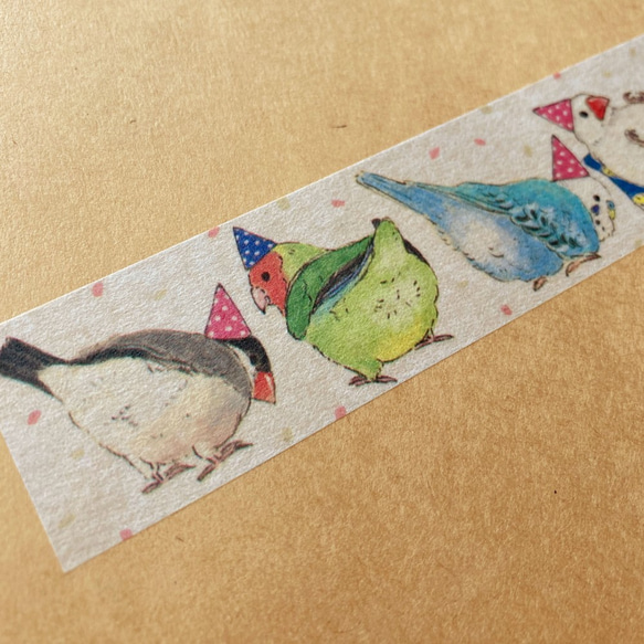マスキングテープ 小鳥のプリティーヒップパーティー 2枚目の画像