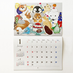 2022年 見開きA3カレンダー HAPPY ANIMAL YEAR!! 2枚目の画像