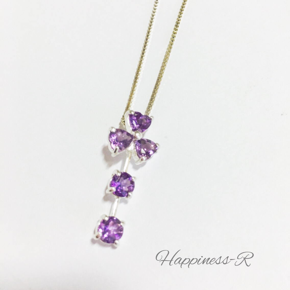 天然石アメジストネックレス