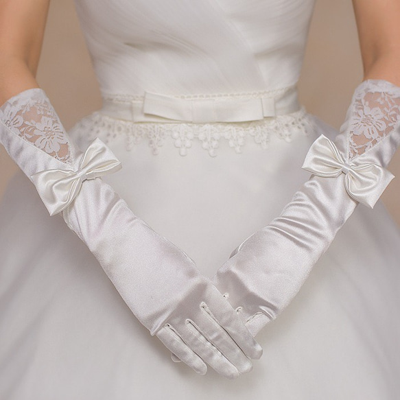 ☆大人気　グローブ ウェディンググローブ ロンググローブ フラワーグローブ 結婚式　手袋 1枚目の画像