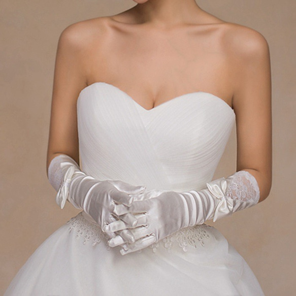 ☆大人気　グローブ ウェディンググローブ ロンググローブ フラワーグローブ 結婚式　手袋 2枚目の画像