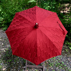 着物リメイク日傘　ワインレッド（袋付き） 1枚目の画像