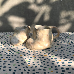 chuhsienearth 13 the mugs “cream shoes”coffee beige handmade 7枚目の画像