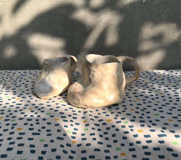 chuhsienearth 13 the mugs “cream shoes”coffee beige handmade 7枚目の画像