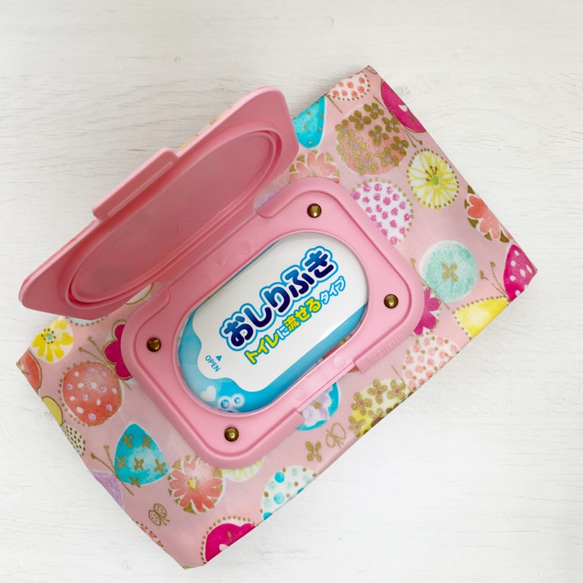 嬰兒濕巾盒♡粉色蝴蝶和絲帶 第2張的照片