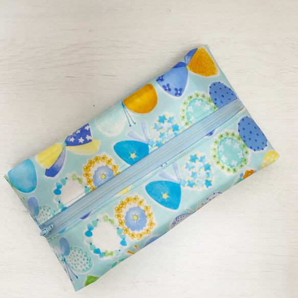嬰兒濕巾盒♡淺藍色蝴蝶和絲帶 第3張的照片