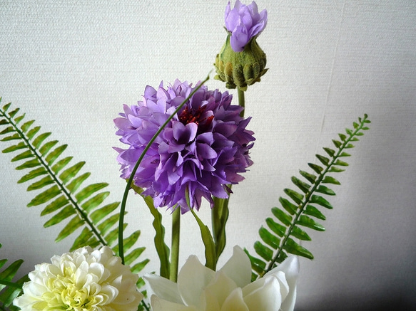 お正月Ｓａｌｅ！仏花　お盆の花　シックな和花器　アートフラワー♪ 3枚目の画像